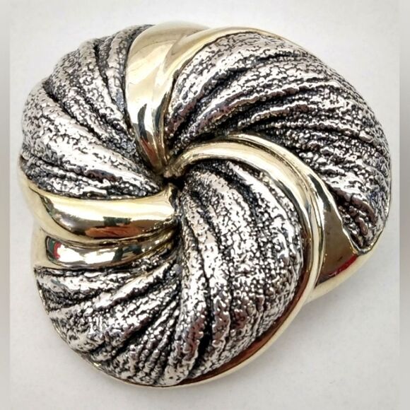 N.S Bar-On Brooch Pendant Gold Tone Silver Vintage Jewelry - Picture 2 of 16